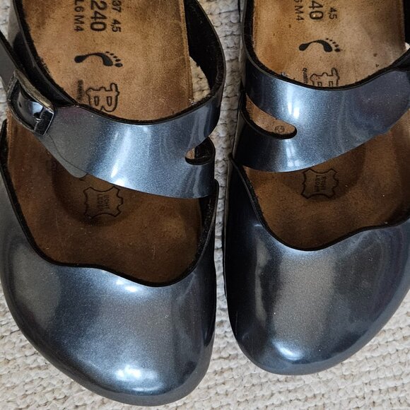 Birkenstock Birki's Silver Gray Mary Jane Mule Clogs EU 37 US 6 or 6.5 - Picture 4 of 6